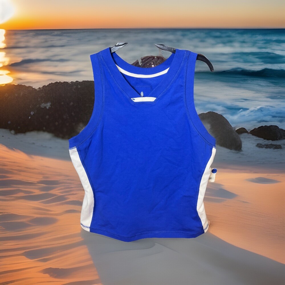NWT FREE PEOPLE FP MOVEMENT WOMEN'S XL POWERWALK TANK TOP ATHLETIC Radiant Blue